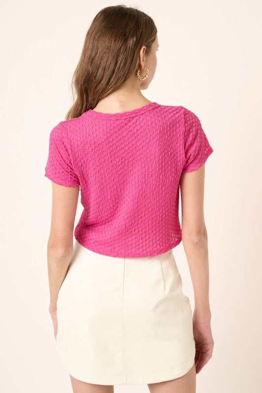 Fuchsia Textured Crop