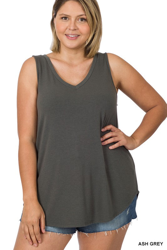 Ash Olive/Ash Grey Curve Tank