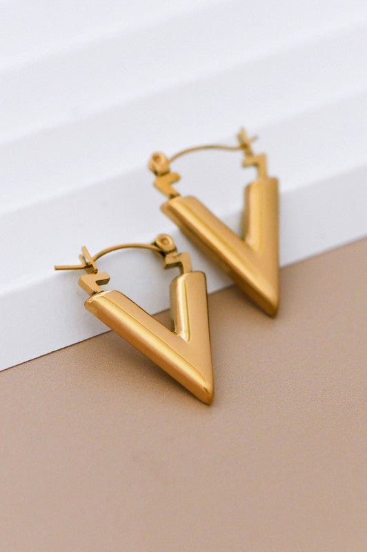 Gold Triangle Blake Earrings