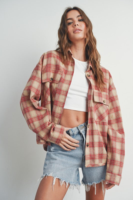 Red Multi Long Sleeve Plaid