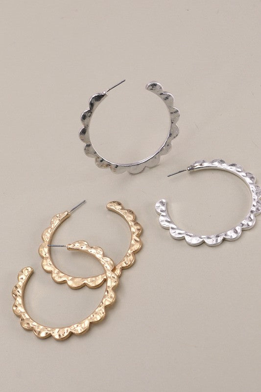 Scalloped Edge Hoops