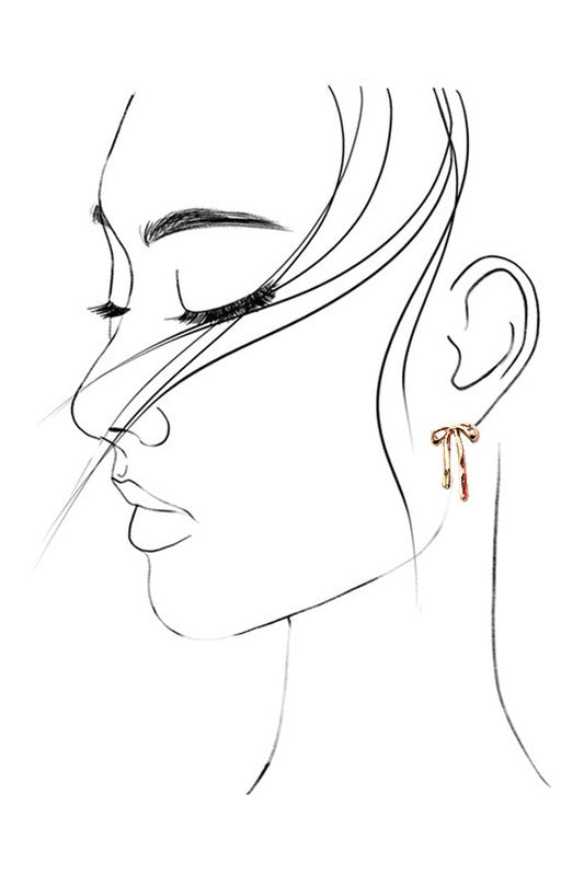 Long Ribbon Bowed Earrings