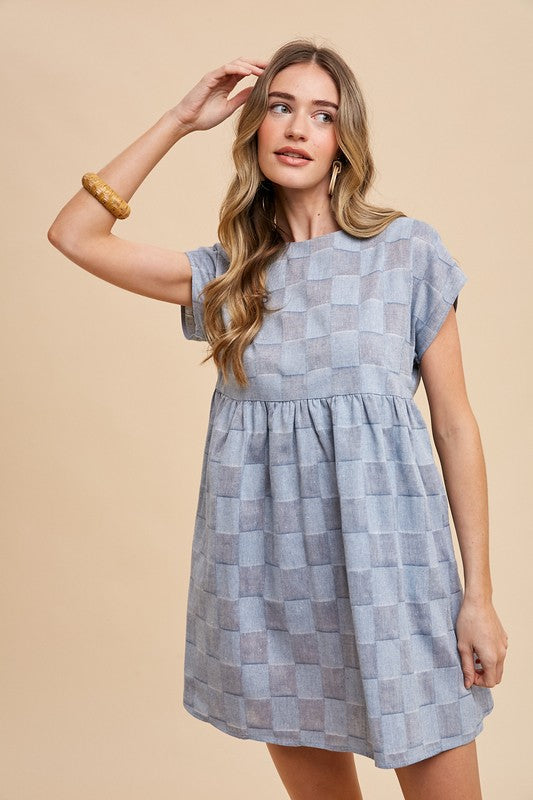 Checkered Babydoll Dress