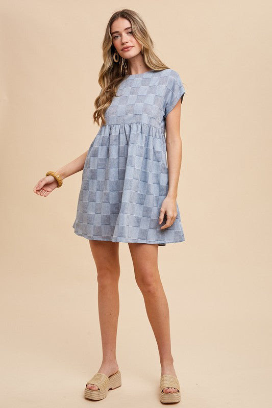 Checkered Babydoll Dress