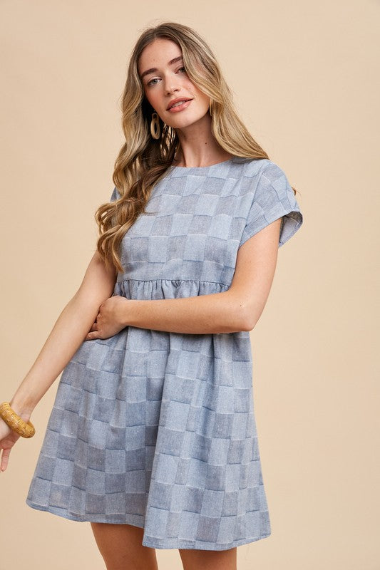 Checkered Babydoll Dress