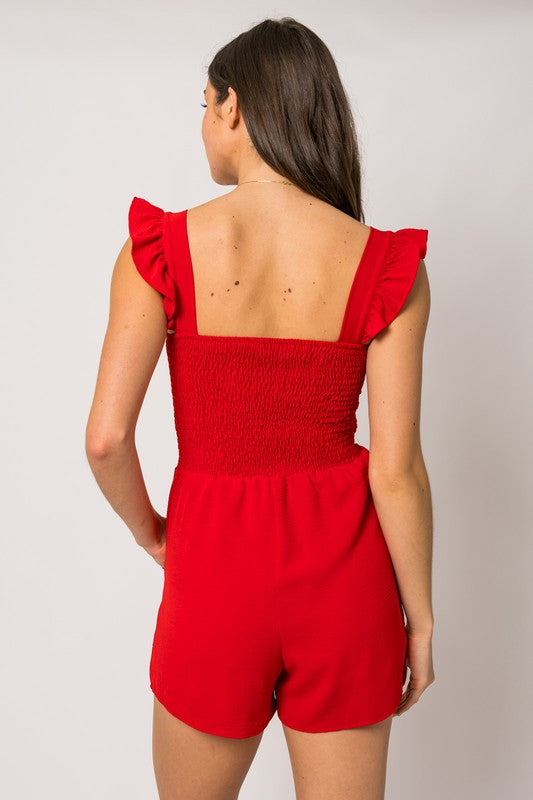 Red Ruffle Romper