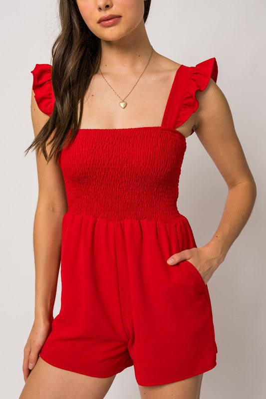 Red Ruffle Romper