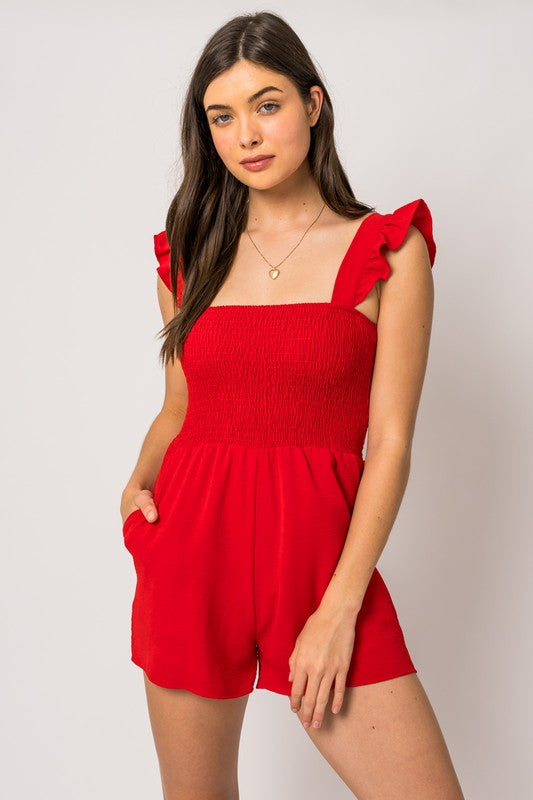 Red Ruffle Romper