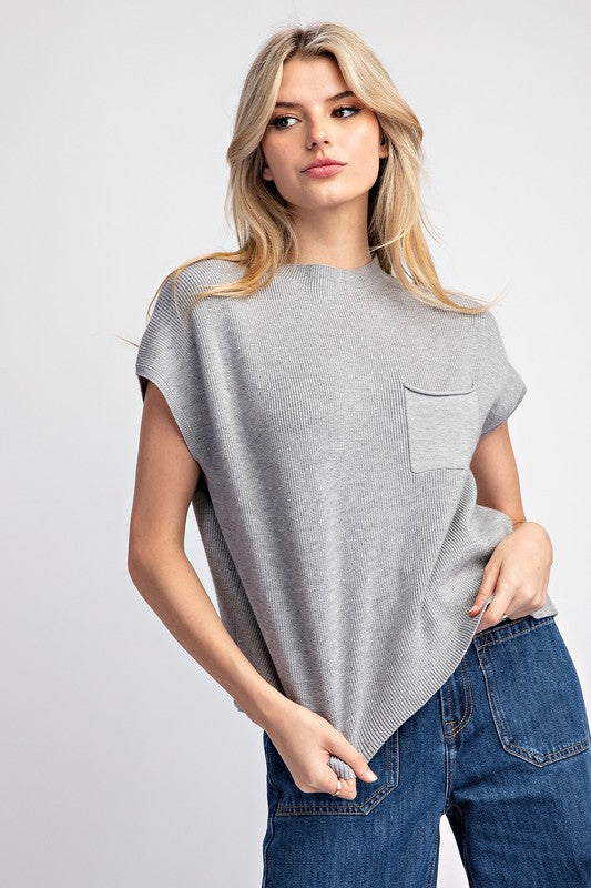 Coco/Grey Pocket Sweater Top