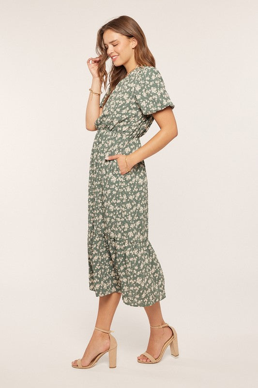 Jade Stone Floral Printed Dress