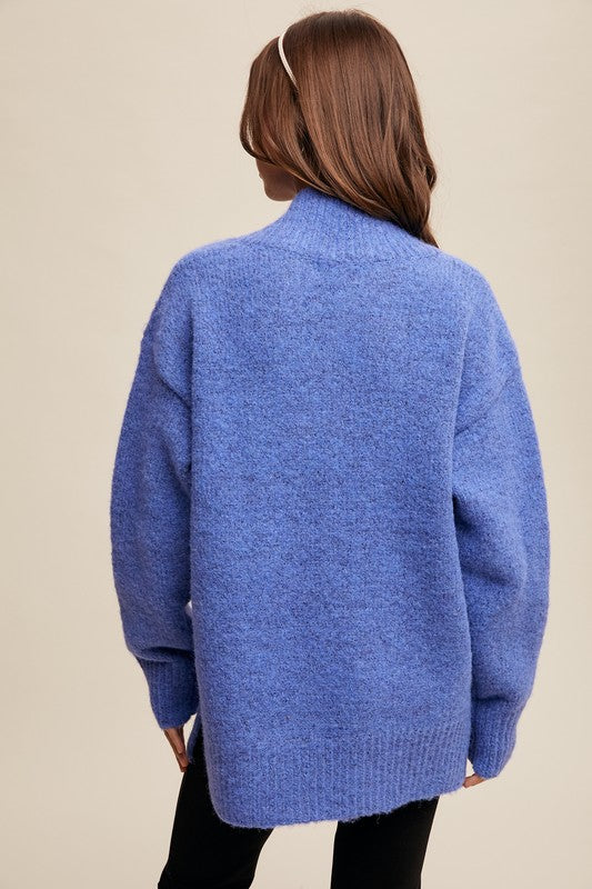 Slate Blue Oversized Sweater