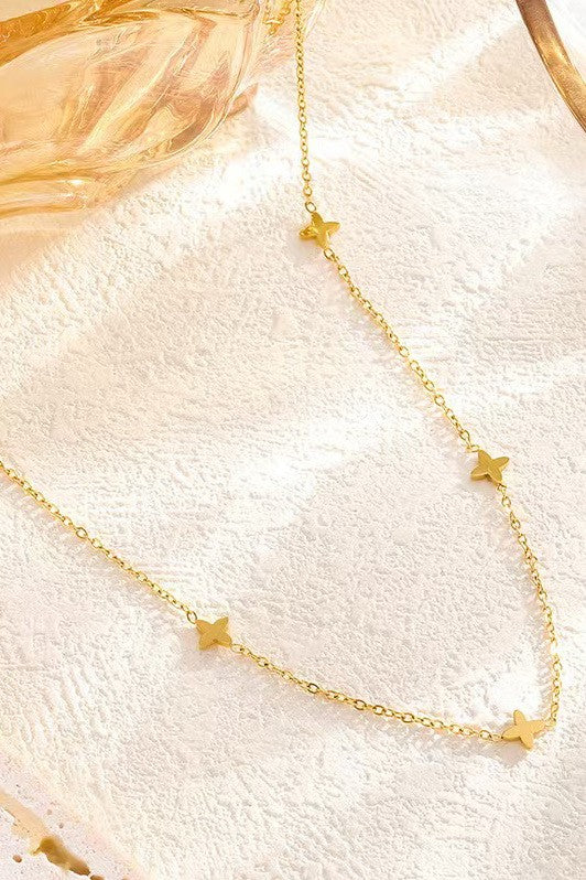 Gold Mini Cross Necklace