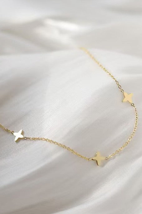 Gold Mini Cross Necklace