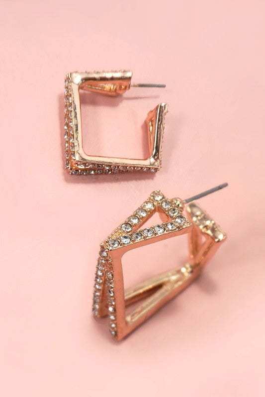 Square Rhinestone Earrings