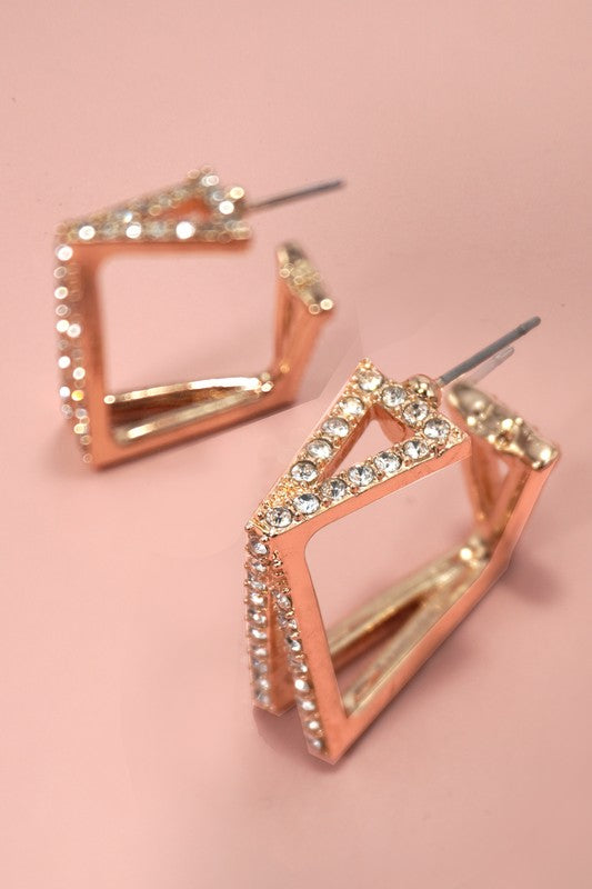 Square Rhinestone Earrings