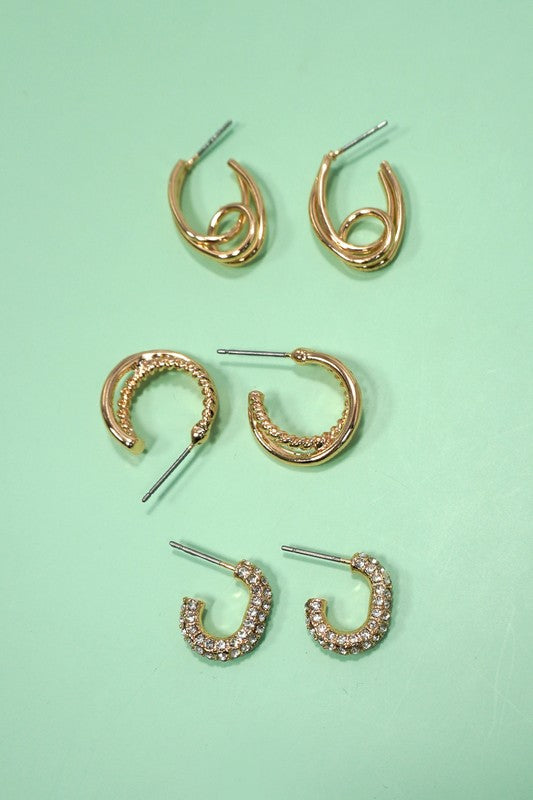 Trio Huggie Hoop Earrings