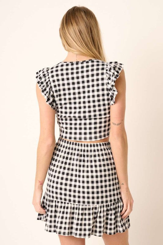 Black Gingham Crop