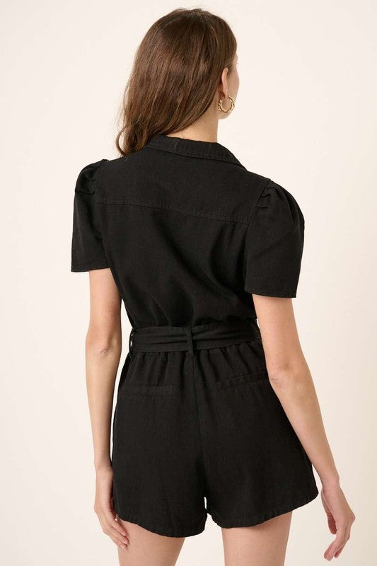 Black Collared Romper