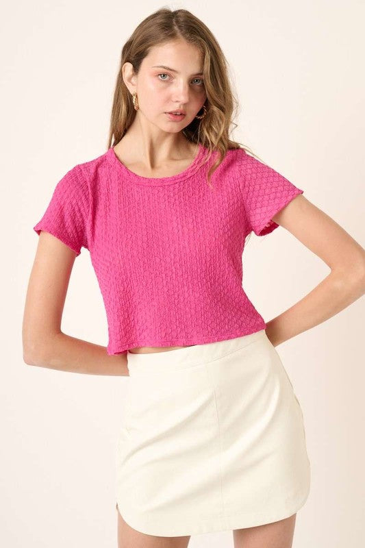 Fuchsia Textured Crop