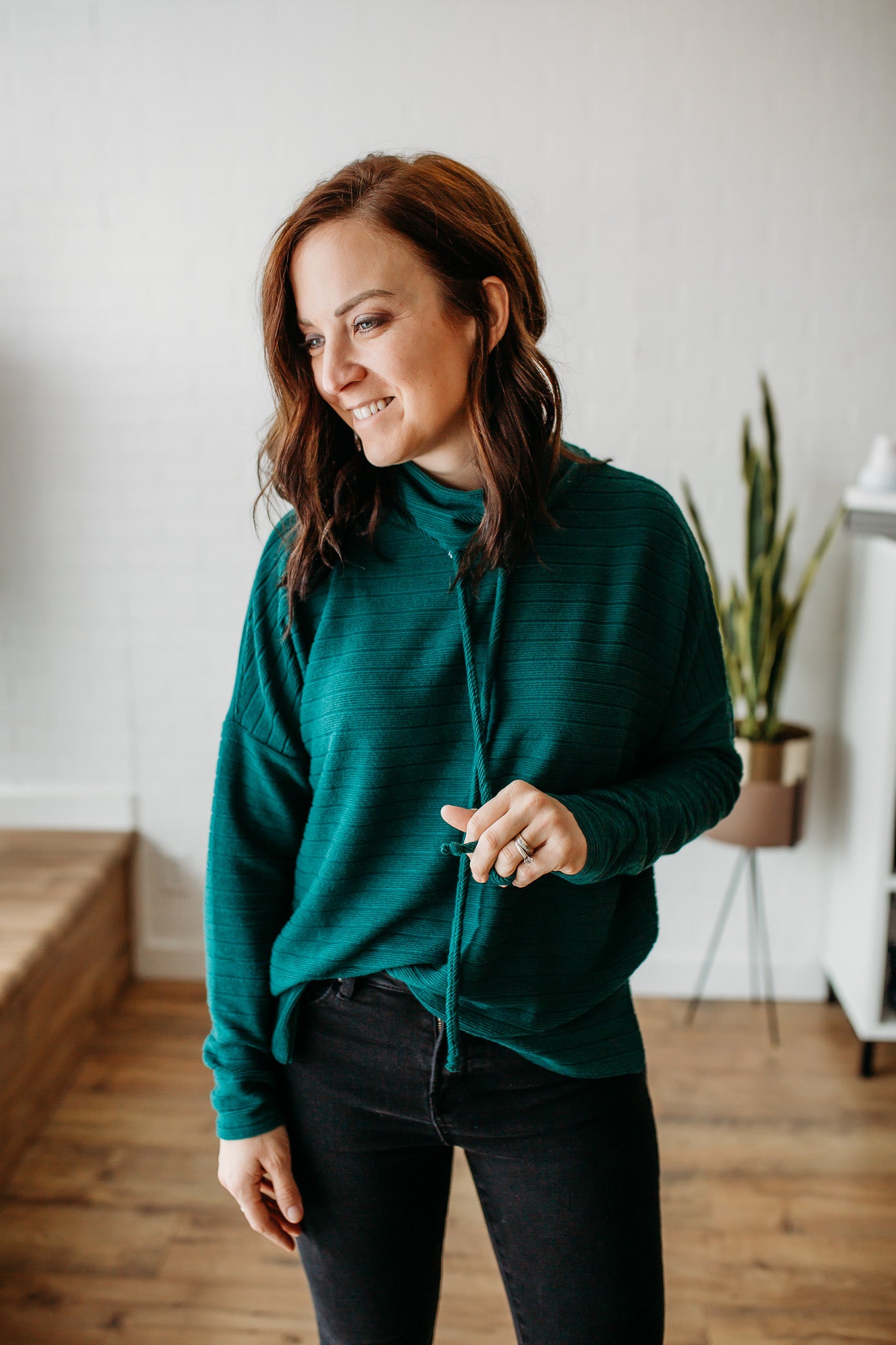 Hunter Green Drawstring Pullover