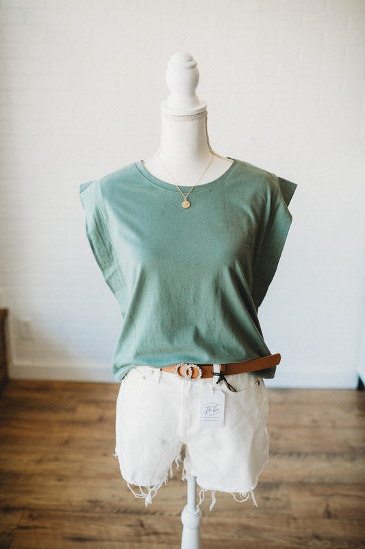 Green/Stone Muscle Tee