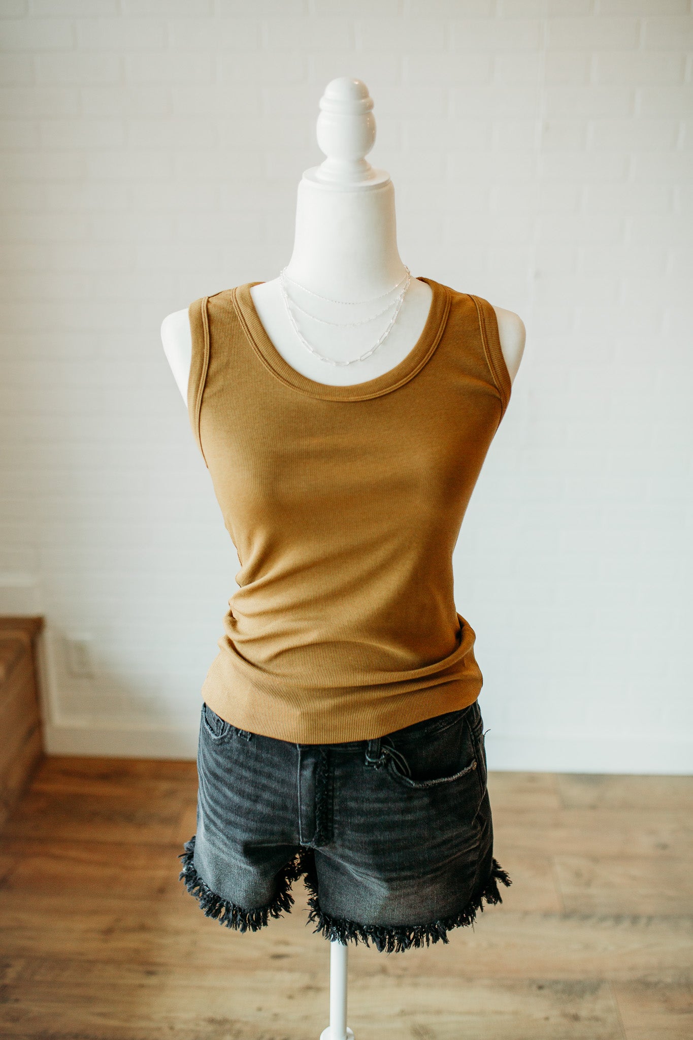 Camel Basic Ribbed Tank