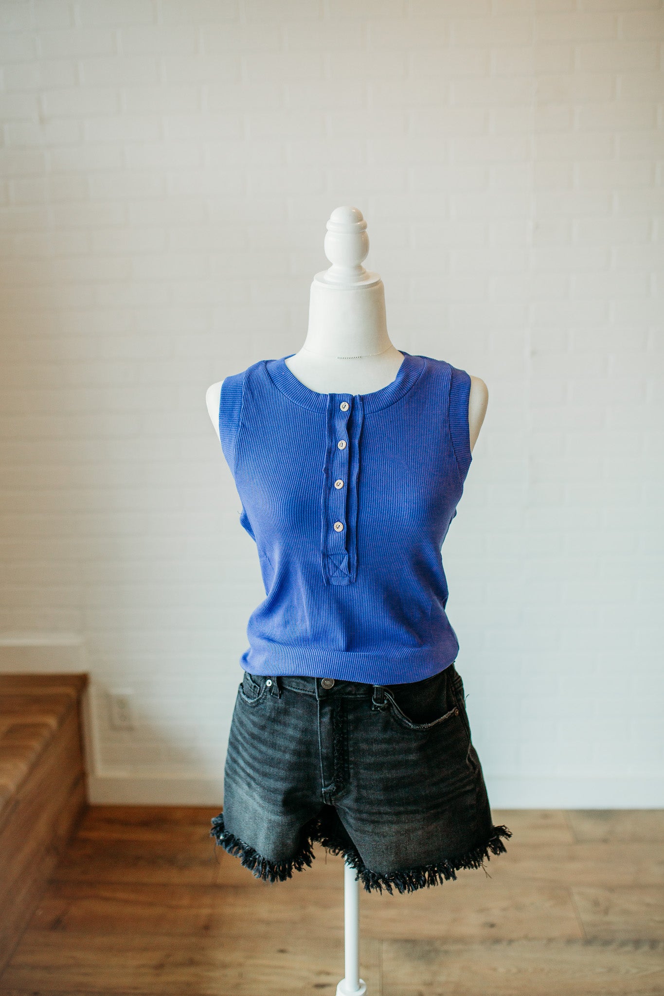 Royal Blue Button Down Tank