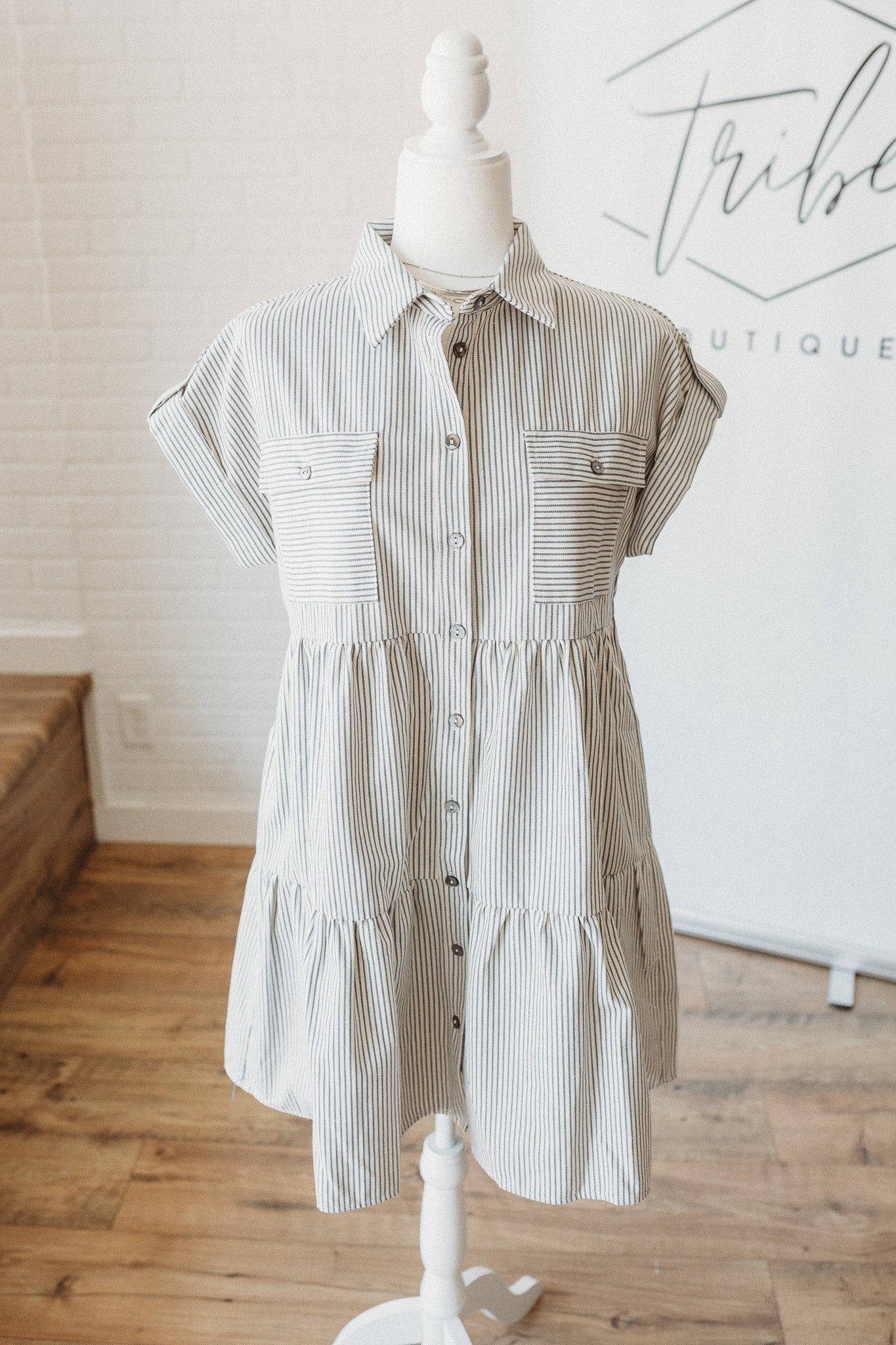 Blue Line Tiered Dress