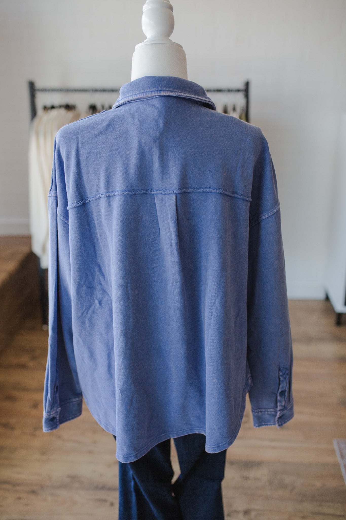 Peri Blue Washed Button Down