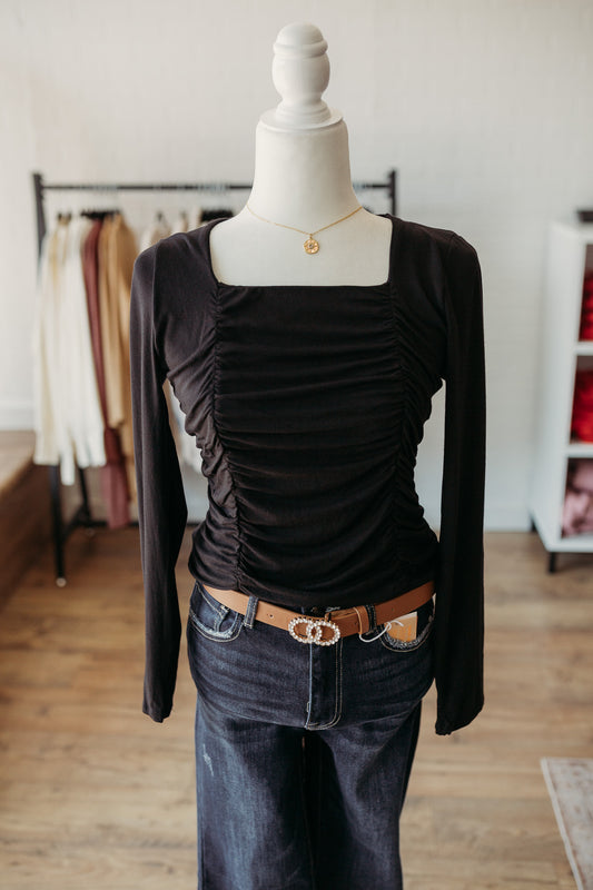 Black Ruched Top