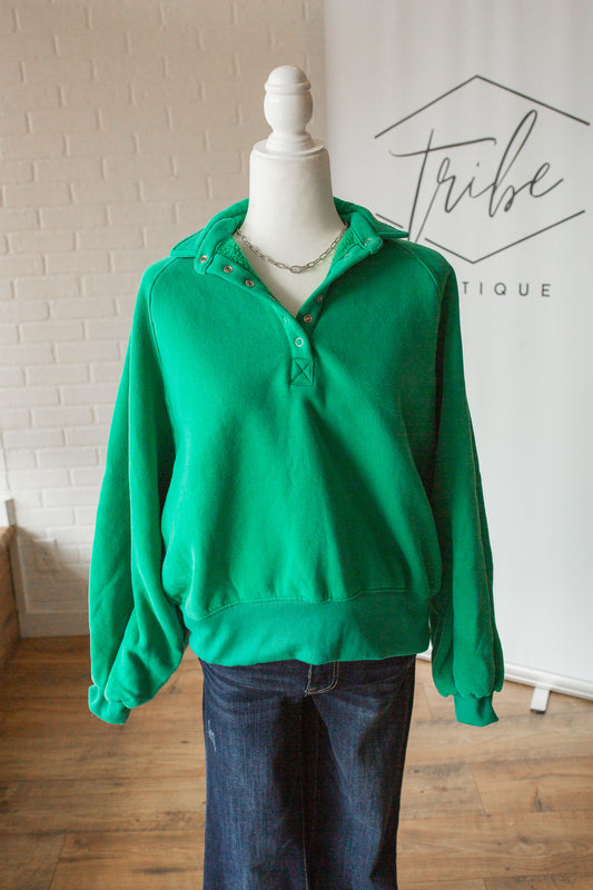 Ryan Snap Button Pullover Green/Red