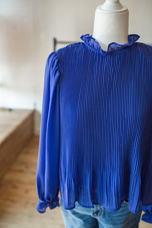 Azure Blue Mock Neck