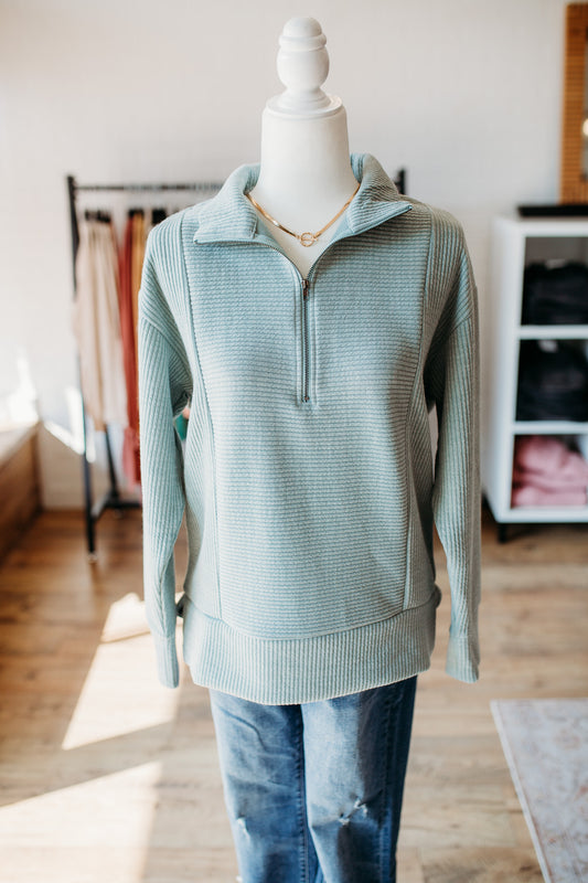 Aqua Half Zip Pullover