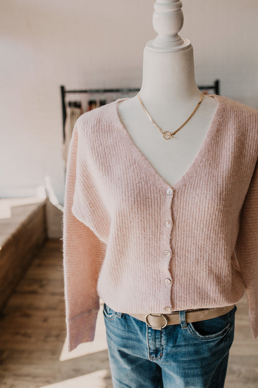 Blush V-Neck Cardi