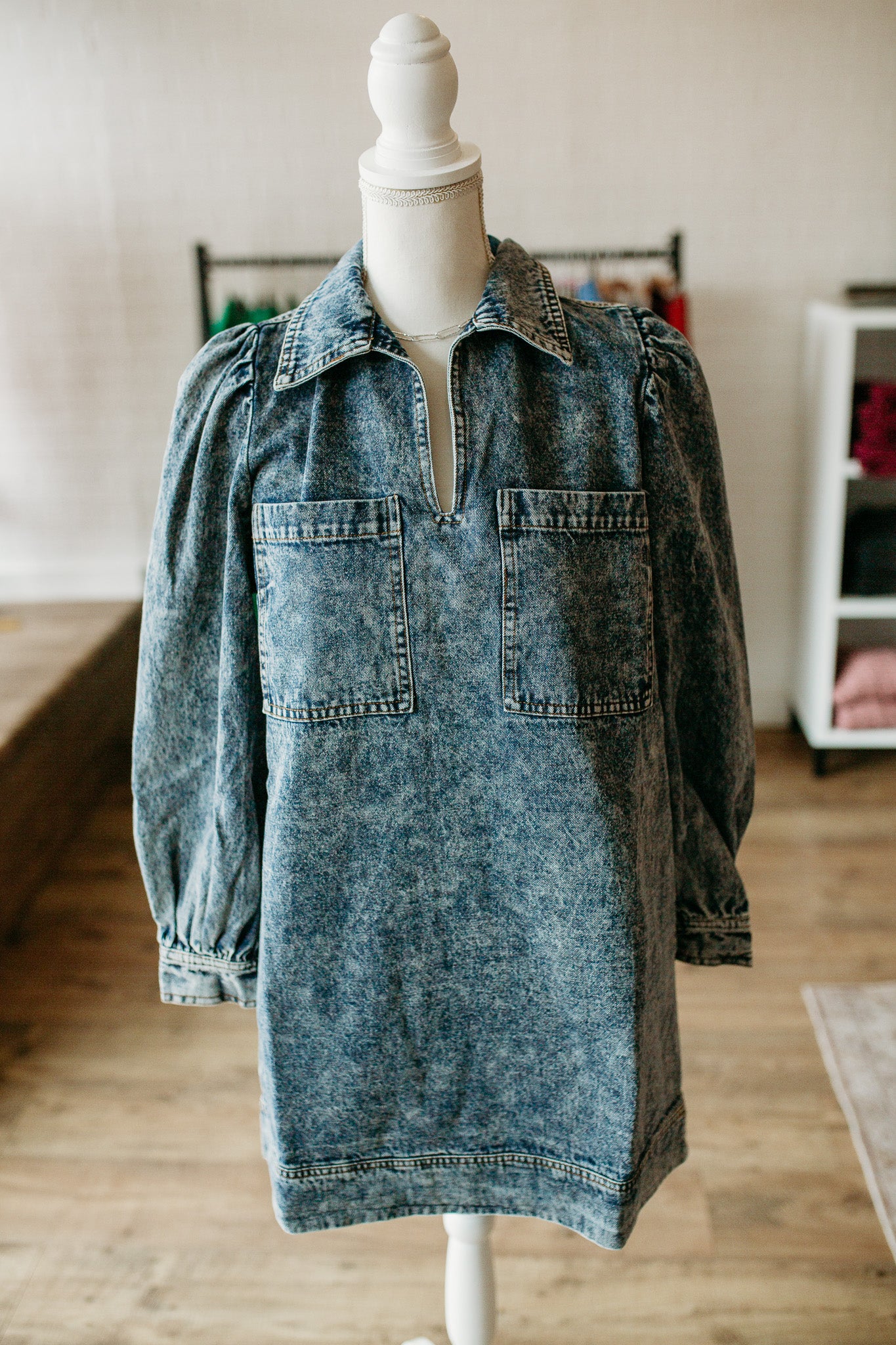 Acid Wash Denim Dress