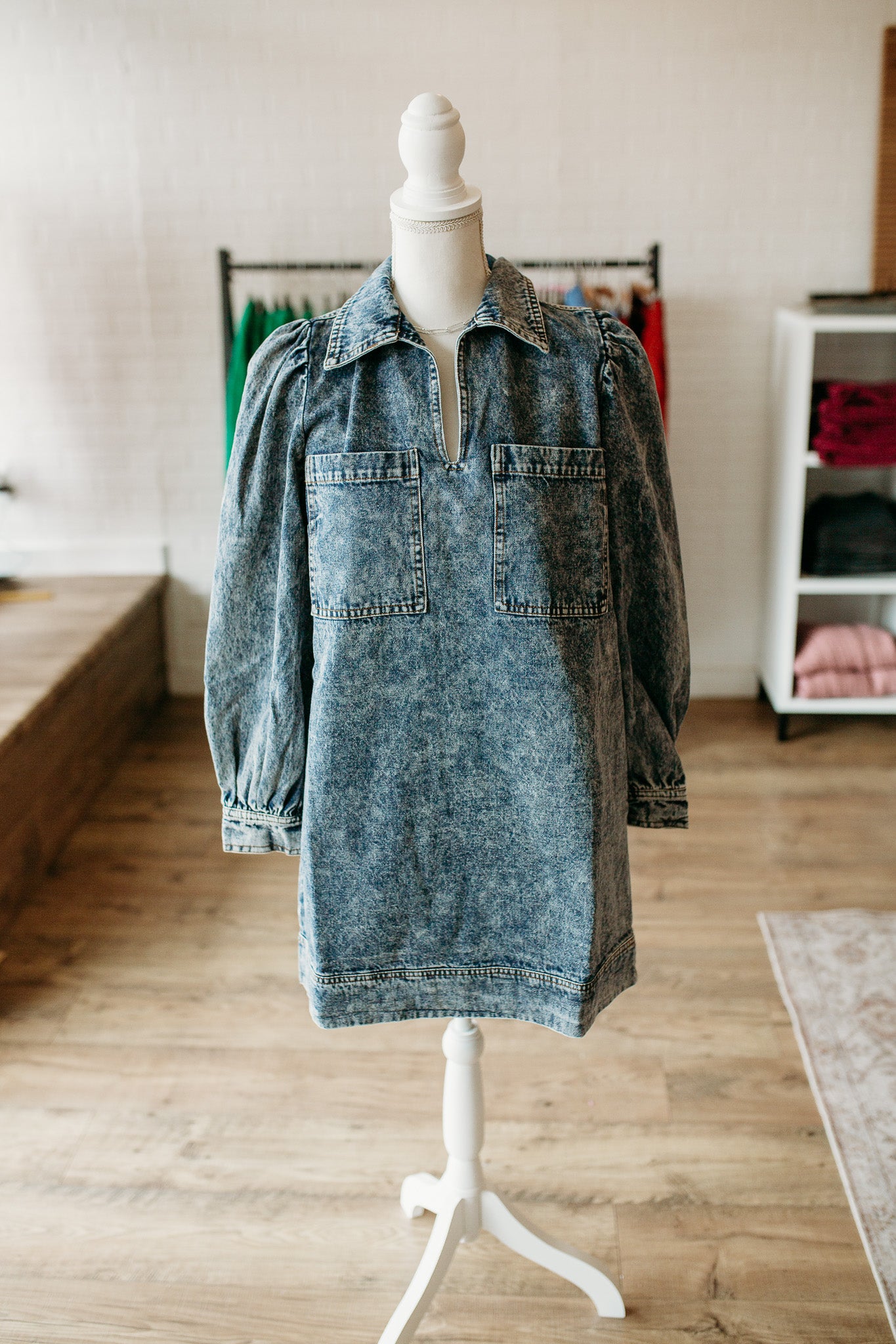 Acid Wash Denim Dress