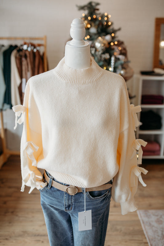 Aria Bow Cream Sweater