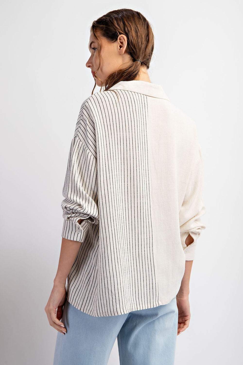 Natural Striped Button Down