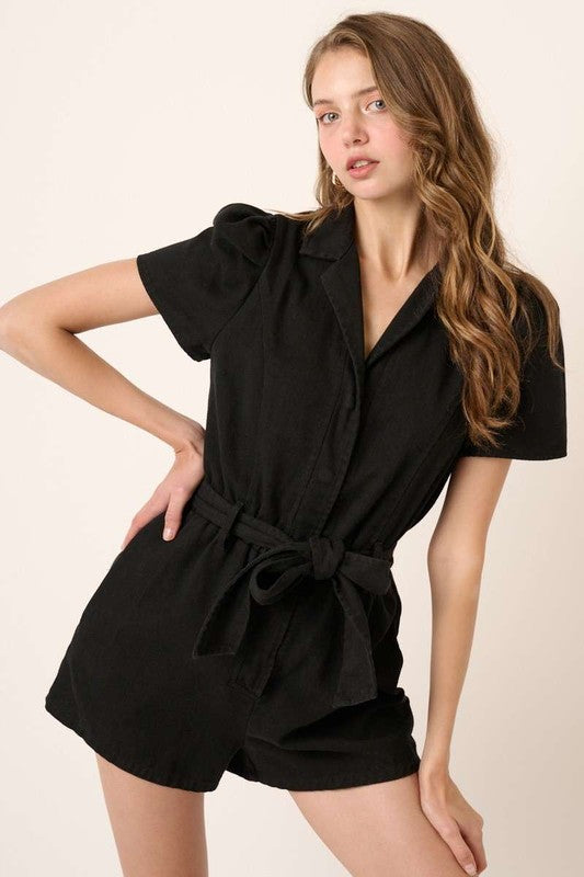 Black Collared Romper