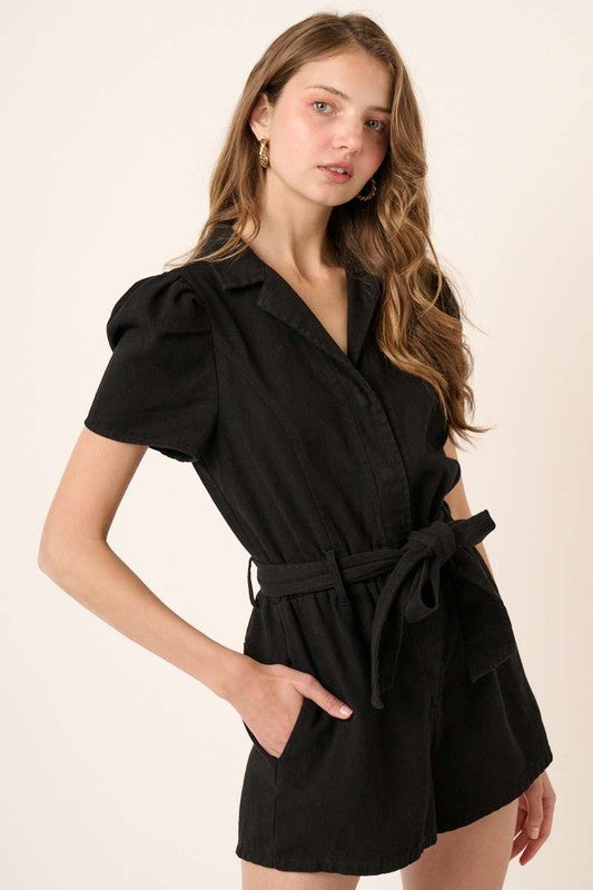 Black Collared Romper