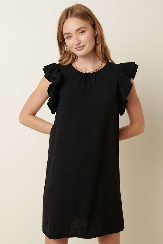 Black Ruffle Airflow Dress