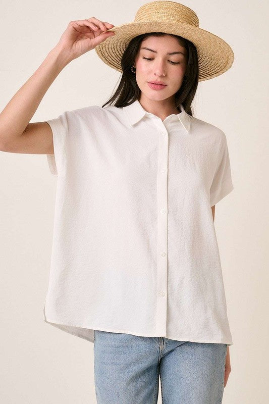 Ivory Button Down AirFlow Top
